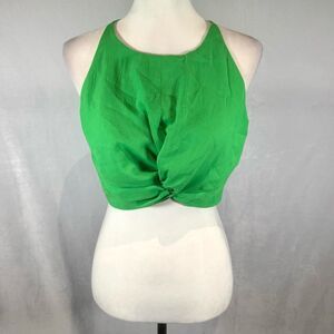 Kelly green twist front crop top size medium